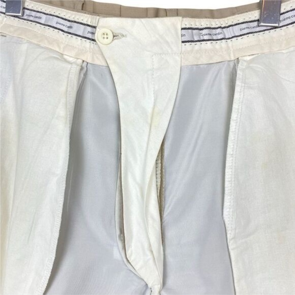 Pierre cardin Mens Vintage Beige Lined Pleated Dress Pant US 34 Short - Picture 8 of 16